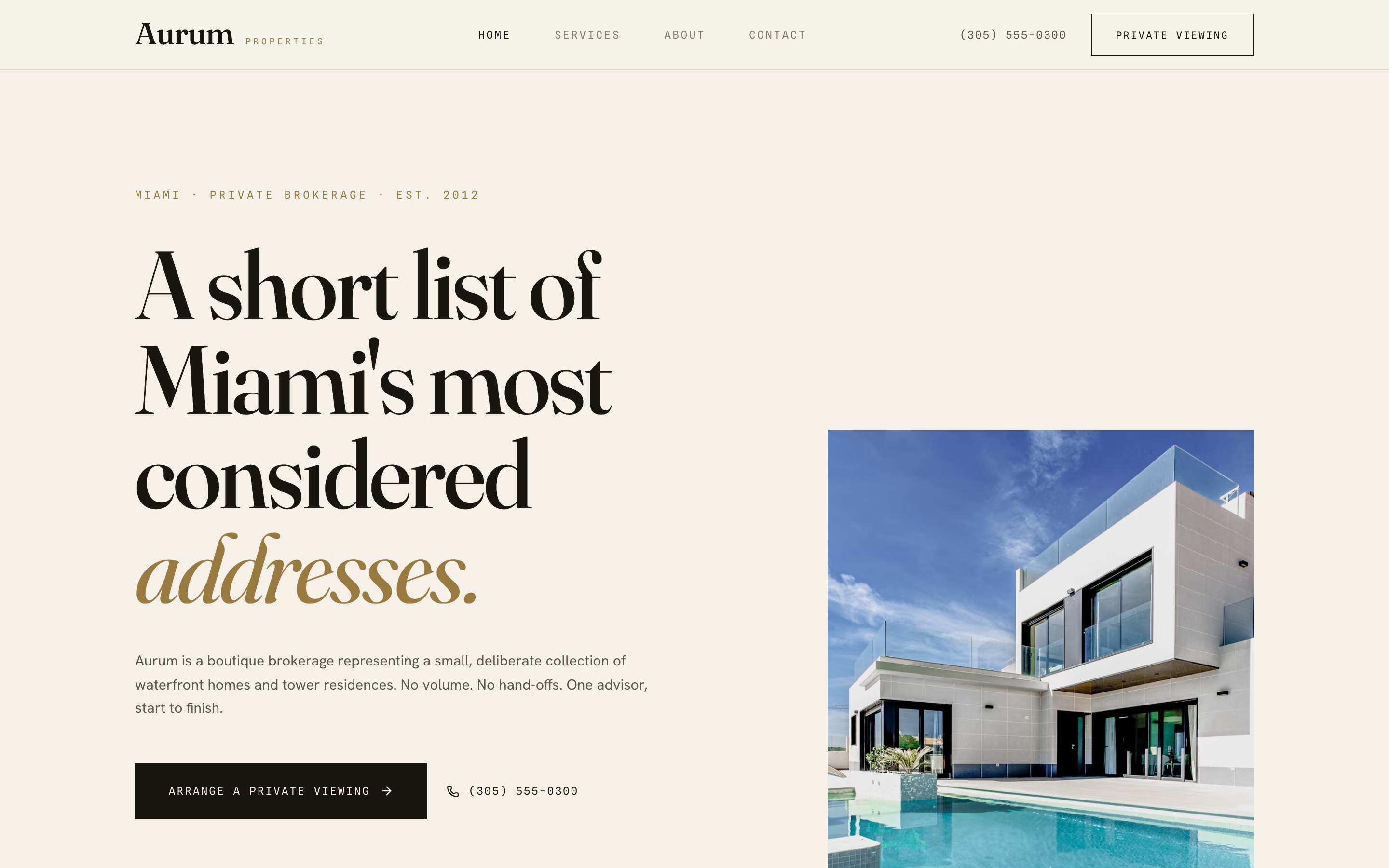 Aurum Properties website preview