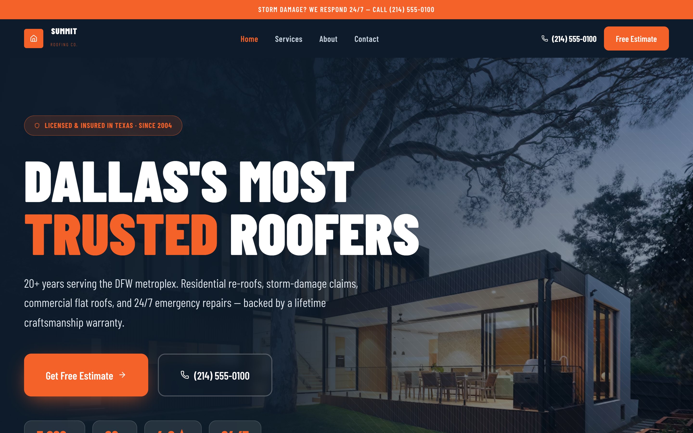 Summit Roofing Co. website preview